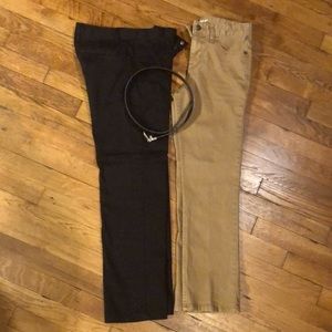 2 pairs Cat & Jack boys pants size 12 with belt
